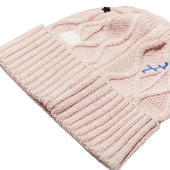 New with tags Urban Outfitters Pink/Rose Bella Embroidered Beanie - Picture 3 of 6